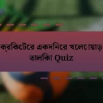 ক্রিকেটের একদিনের খেলোয়াড় তালিকা Quiz